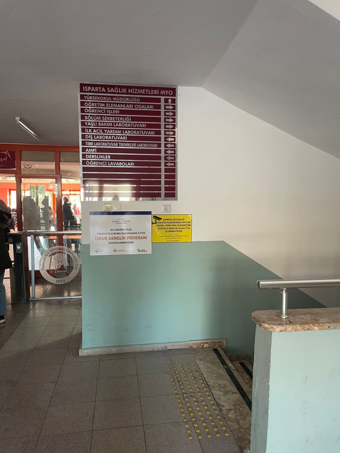 Isparta SHMYO Fiziksel Alanları ve Erişilebilirlik Göstergeleri (Aralık 2025)